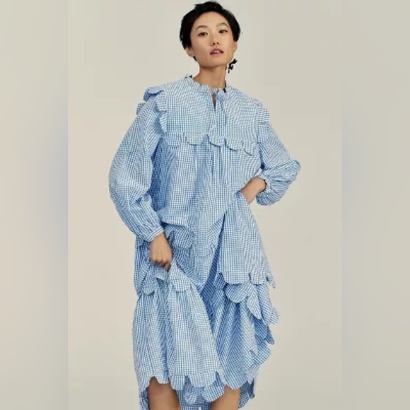 NWT Anthropologie Stella Nova Plaid Print Long Dress - Picture 3 of 6